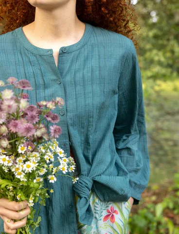 “Garden” blouse in organic cotton - opalgrn