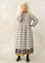 “Lillian” woven linen dress (light grey/patterned M)