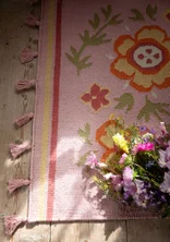“Petals” organic cotton kilim rug - askrosa