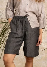 Woven linen shorts - svart