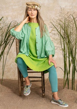 Linen blouse lotus green/striped