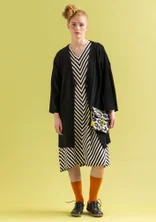 Kimono en velours de coton biologique/polyester recyclé - svart