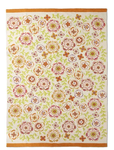 “Desert Bloom” rug in organic cotton - tegel