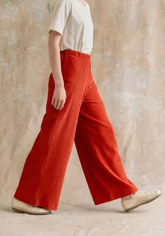 Velour pants in organic cotton/recycled polyester - tegel