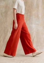 Velour pants in organic cotton/recycled polyester - tegel