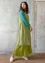 Geweven jurk "Shimla" van biologisch katoen/linnen (pistache/dessin S)