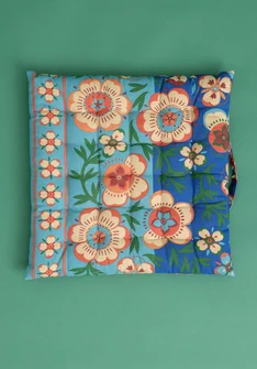 “Desert Bloom” seat cushion in organic cotton - porslins0SP0bl