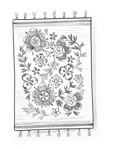 “Petals” kilim rug in organic cotton - askrosa