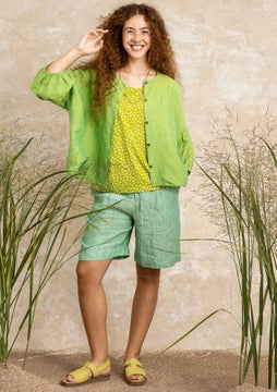 Linen blouse pea green