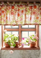 “Desert Bloom” curtain valance in organic cotton - ljus0SP0sand