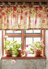 “Desert Bloom” organic cotton curtain valance - ljus0SP0sand