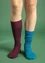 Solid-colored knee-highs in organic cotton (aubergine S/M)