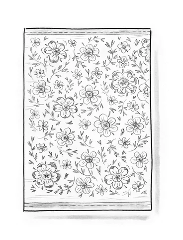 “Desert Bloom” rug in organic cotton - blklocka