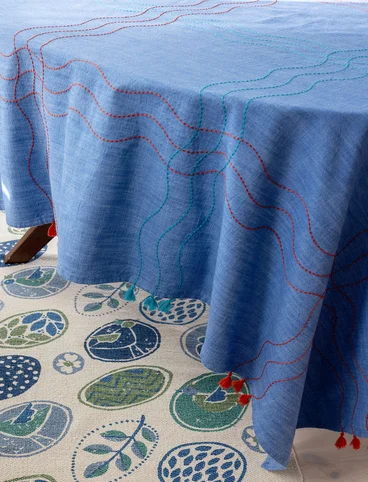 “Stitches” organic cotton tablecloth - linbl