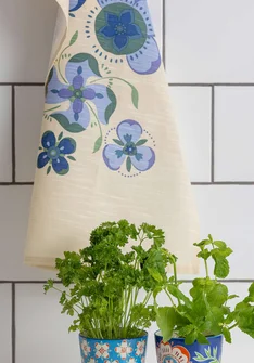 “Desert Bloom” kitchen towel in organic cotton - linbl