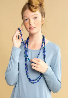 “Jane” necklace in recycled glass beads - lupin
