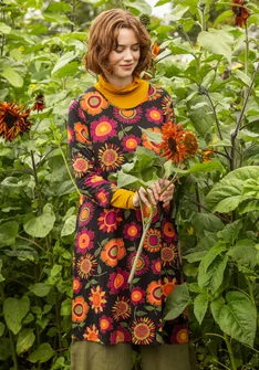 Robe "Sunflower" en jersey de lyocell/élasthanne - svart