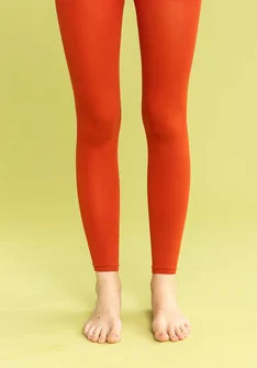 Solid-colored leggings in recycled nylon - koppar