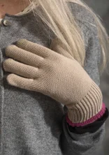Organic cotton/wool touchscreen gloves - mrk0SP0natur