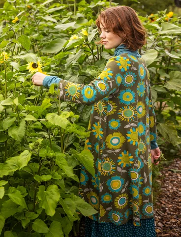 “Sunflower” jersey dress in lyocell/spandex - mossgrn