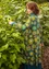 Tricot jurk "Sunflower" van lyocell/elastaan (mosgroen S)