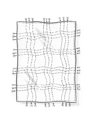 “Stitches” organic cotton tablecloth - kiwi0SL0
