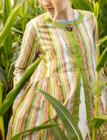 Vævet kjole "Furilden" i økologisk bomuld - sparris