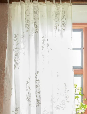 “Desert Bloom” long curtain in organic cotton - vit