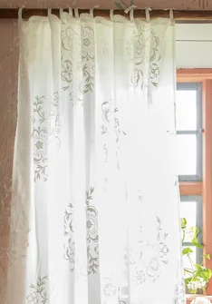 “Desert Bloom” long curtain in organic cotton - vit