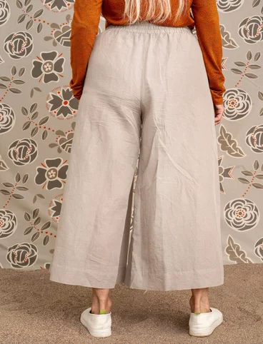 “Amber” woven organic cotton/linen trousers - kalksten