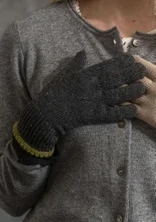 Fingerhandsker i økologisk bomuld/uld med touch-funktion - mrk0SP0askgr