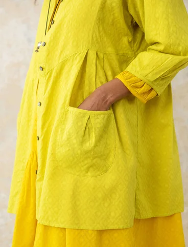 Woven organic cotton smock blouse - limegrn