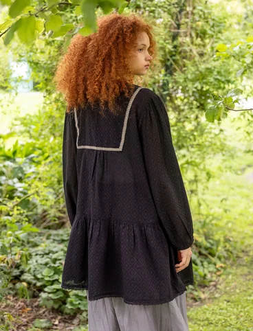 “Hilda” woven organic cotton tunic - svart