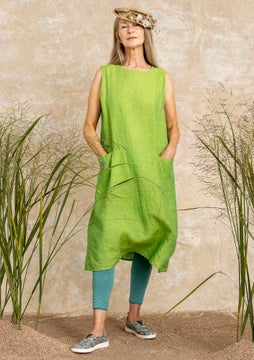 Ermeløs kjole pea green