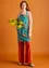 “Sunflower” apron in organic cotton/linen (turquoise One Size)