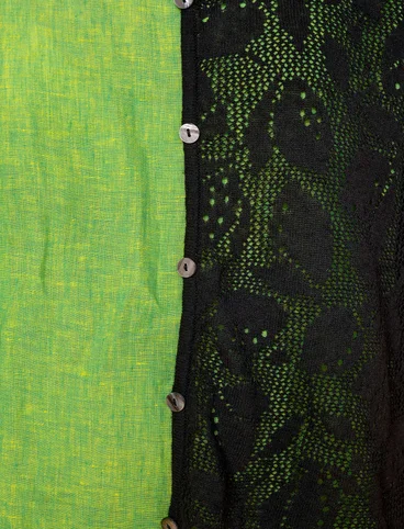 “Luisa” pointelle cardigan in linen/recycled cotton - svart
