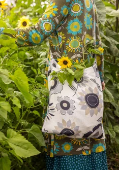 Väska "Sunflower" i ekologisk bomull/lin - oblekt