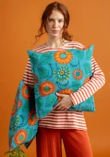 “Sunflower” cushion cover in organic cotton/linen - turkos