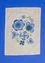 “Desert Bloom” organic cotton tea towel (flax blue One Size)