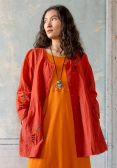“Shimla” organic cotton/linen smock blouse - koppar