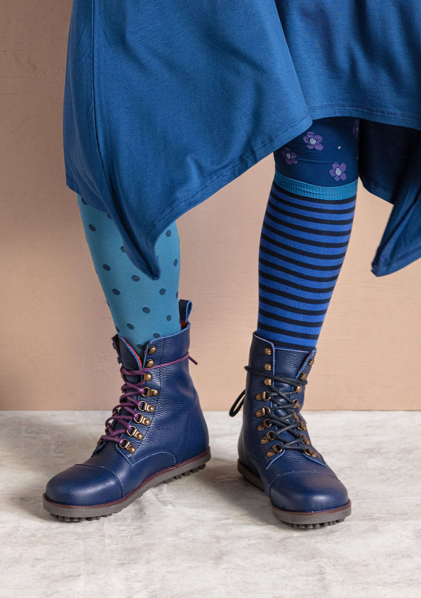 Nappa boots indigo blue