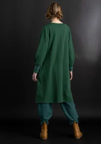“Ylva” jersey dress in organic cotton/spandex - dark green