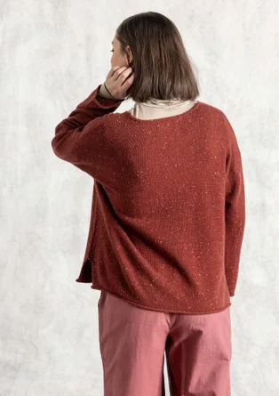Nubby sweater in a lambswool blend - red curry/melange