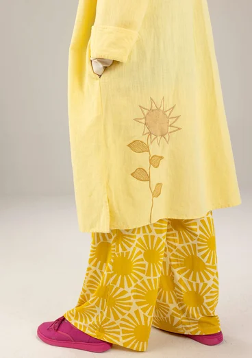 “Hinata” woven organic cotton/linen dress - pastel yellow