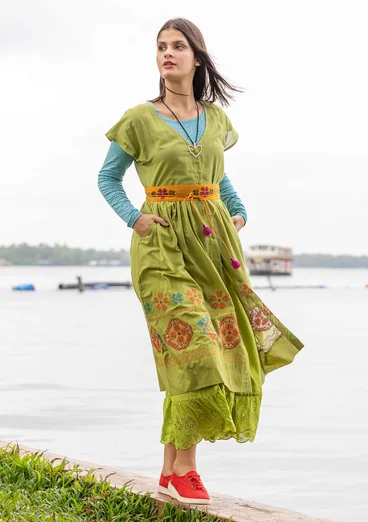 Robe sans manches "Cross" en coton biologique - asperge