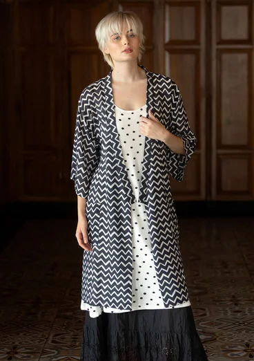 Webkimono „Travel“ aus Viskose - schwarz