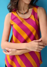 “Eyra” organic cotton/modal jersey tank top - cerise/orange