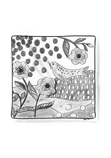 Kissenhülle „Galapagos“ aus Bio-Baumwolle - lotusblau