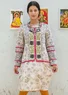 Cardigan "Jurta" i uld/lyocell (lys sand L)