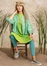 Linen blouse (lotus green/striped S)